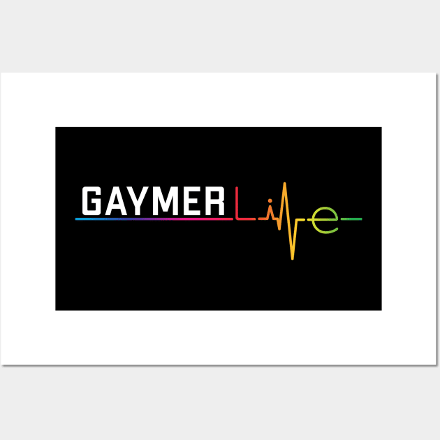 Gaymer life Gaymer Girl / Boy Gamer Gayming Gay Pride Heartbeat Wall Art by stuffbyjlim